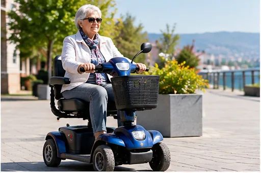 Personne utilisant un scooter électrique de mobilité