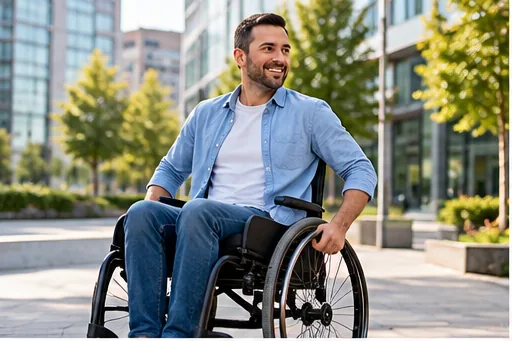 Personne se déplaçant en fauteuil roulant